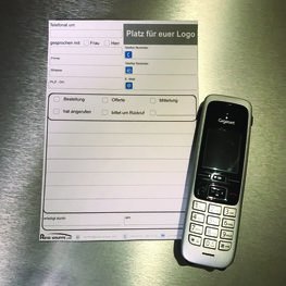 10 Telefon-Blöcke mit eigenem Logo A5