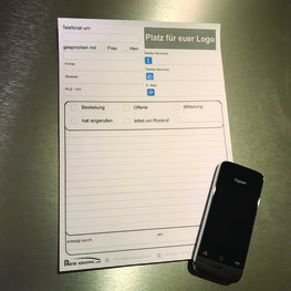 10 Telefon-Blöcke mit eigenem Logo A4